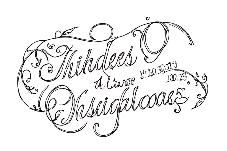 children's names and dates of birth tattoo design idea