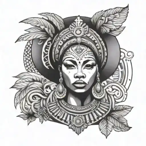 african queen tattoo design idea
