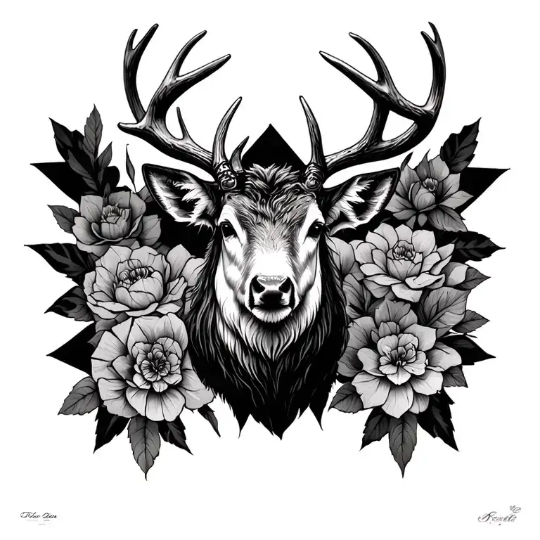 Scottish Stag tattoo design idea