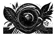 An abstract design symbolizing your diverse interests and hobbies, incorporating elements of ecology, programming, and project management tattoo design idea