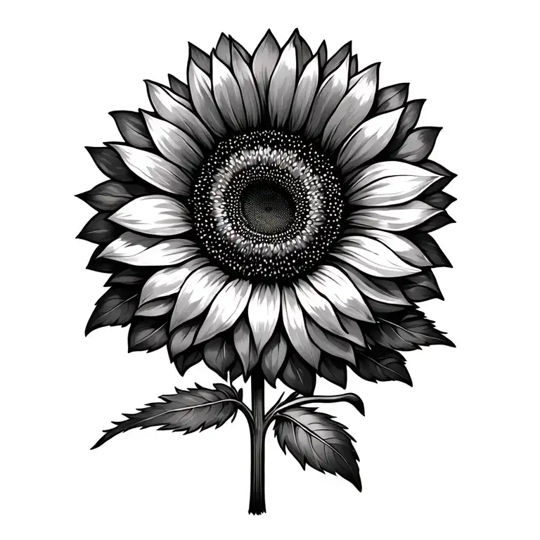 sunflower surrounded tattoo design idea