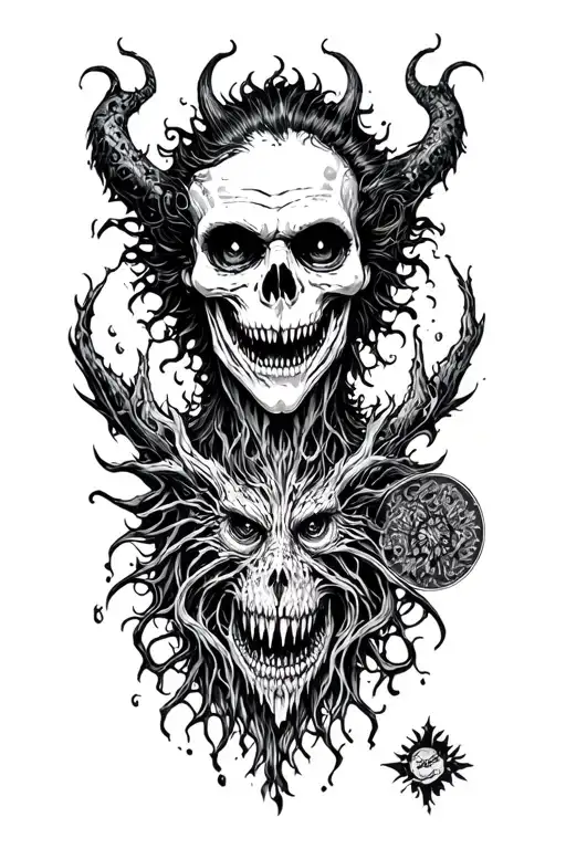 digusting monsters like the art of harley poe inspired tattoo design idea