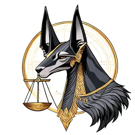 Anubis with Libra tattoo design idea