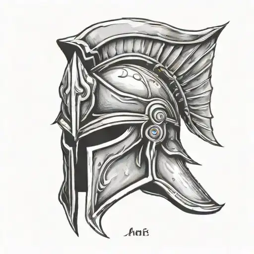 spartan helmet tattoo design idea