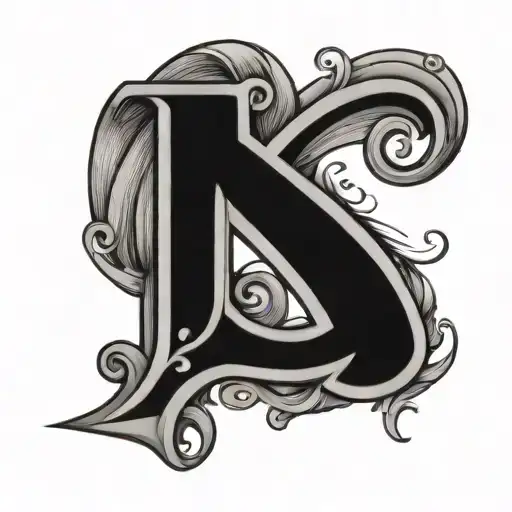 letter B with heart under tattoo design idea