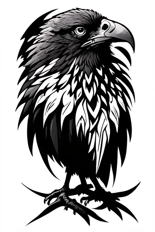 Nordic Raven tattoo design idea