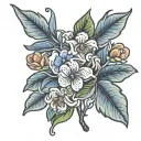 texas / blue bonnet / pecan tree tattoo design idea