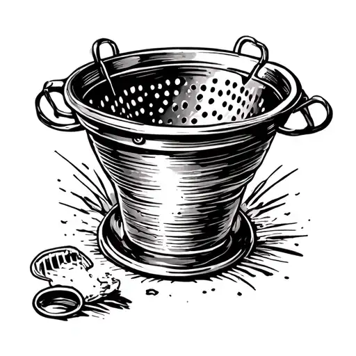 sink strainer basket plug tattoo design idea