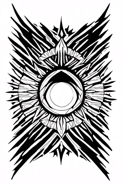 powerful sun with leadership and strength tattoo design idea