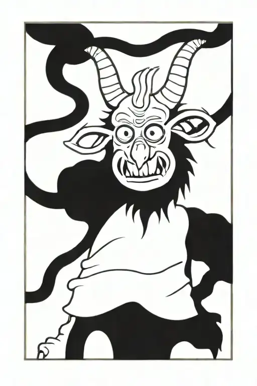 baphomet wearing shirt tattoo design idea