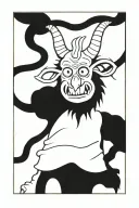 baphomet wearing shirt tattoo design idea