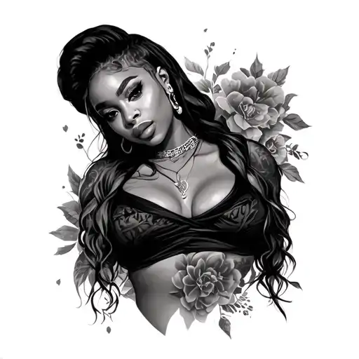 Aaliyah tattoo design idea