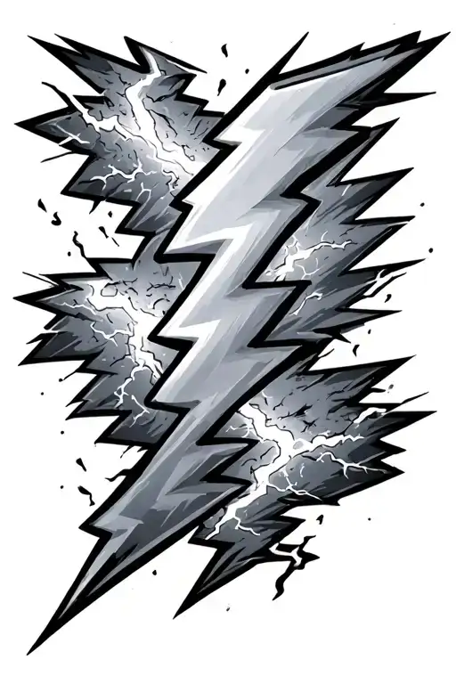 thunder storm lighting bolts tattoo design idea