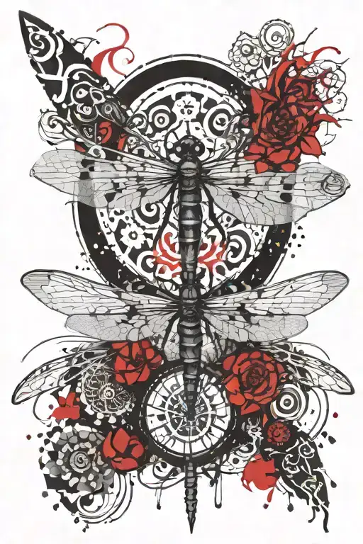 dragonfly mandala design incorporating elements tattoo design idea