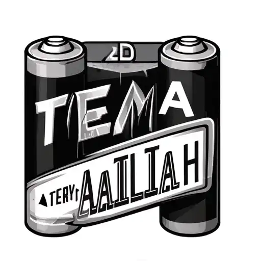 AA battery with the names Avery and Aaliyah under inside the battery the words team double AA tattoo design idea