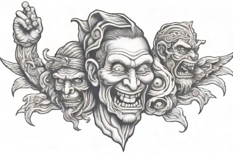 hear see speak no evil tattoo design idea