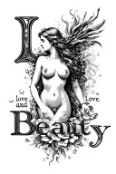 "love and beauty" "love and beauty" Aphrodite full body tattoo design idea