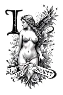 "love and beauty" "love and beauty" Aphrodite full body tattoo design idea