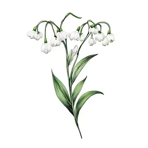 Lily of the valley with Gemini symbol tattoo design idea