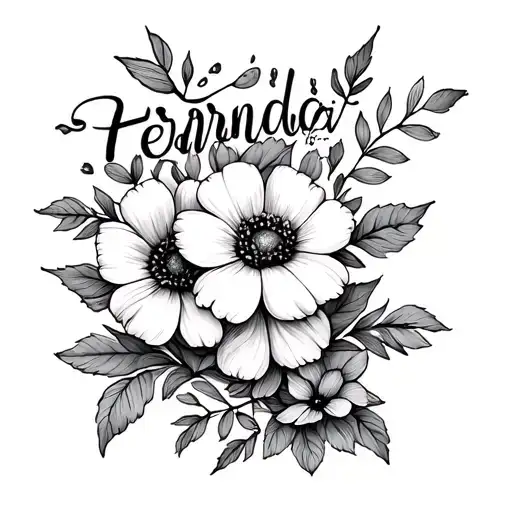 Yeah, it’s me flowers and color three names Fernanda , Regina and Alexandra where are my daughters in cursive. Fernanda: tattoo design idea