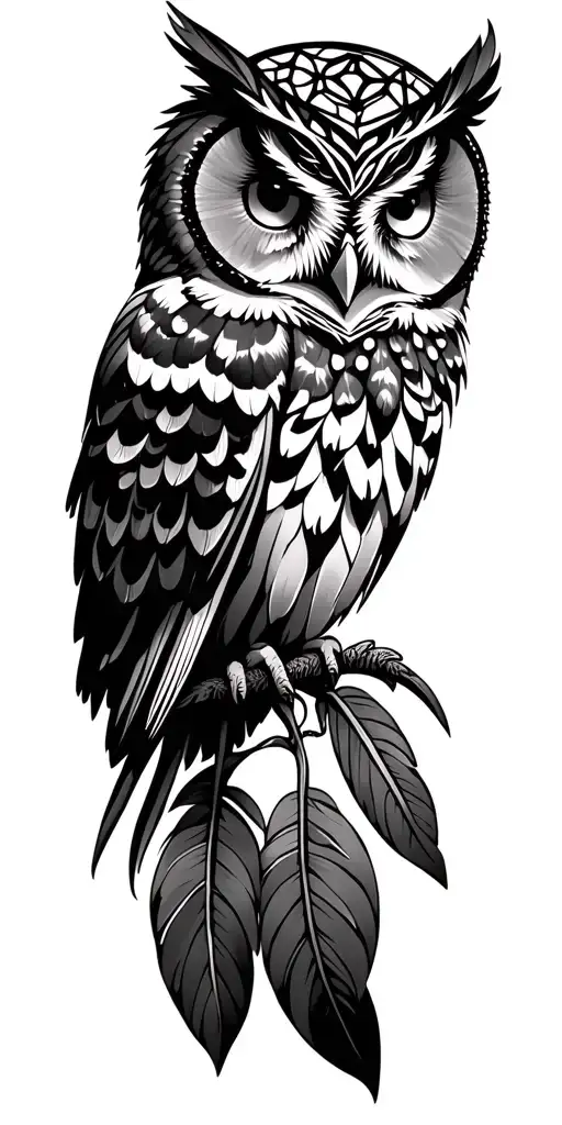 tribal inspired design, small owl, dream Catcher tattoo design idea