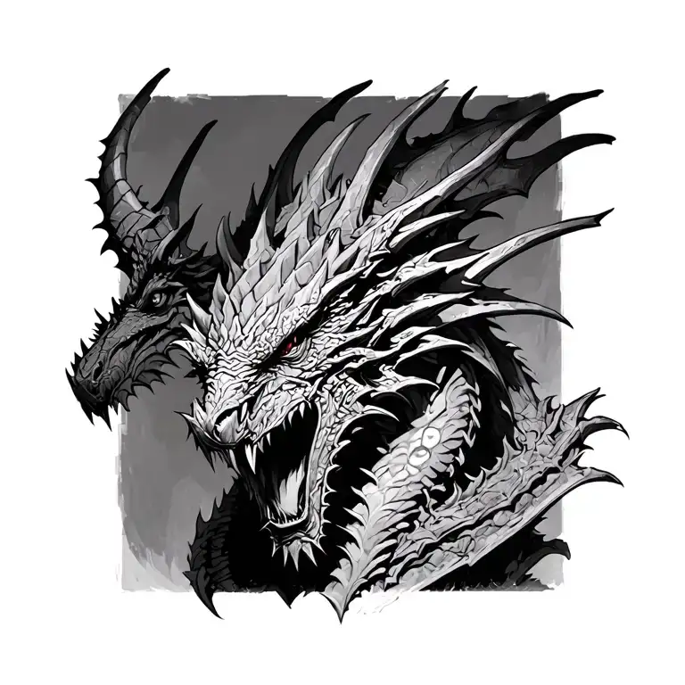 Skyrim Alduin Paarthurnax tattoo design idea