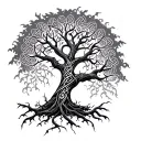 celtic tree and pattern tattoo design idea