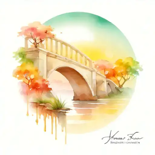 rainbow bridge over water tattoo design idea