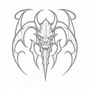 diablo minimal line art design tattoo design idea