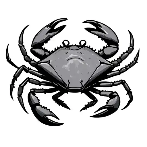 handpoke style PNW tribal crab tattoo tattoo design idea