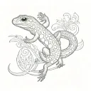 leopard gecko flying away tattoo design idea