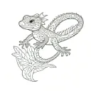 leopard gecko flying away tattoo design idea