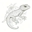 leopard gecko flying away tattoo design idea