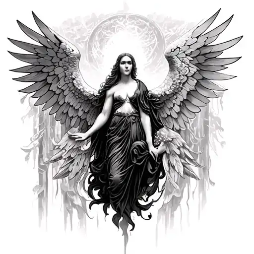 Seraph according to the Bible tattoo design idea