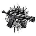 Gun m16 tattoo design idea