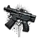 Gun m16 tattoo design idea