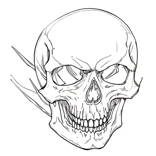 Unacalvera de Lineafina, the skull that is opening the mouthpero very large, with few fangs and cartilag tattoo design idea