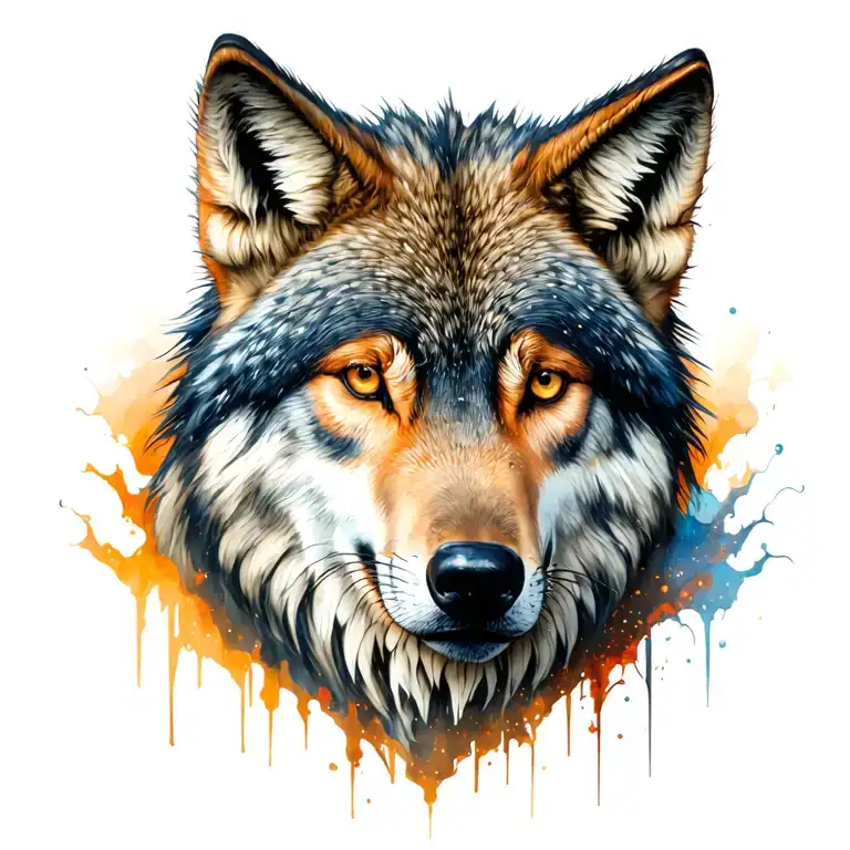 lone wolf tattoo design idea