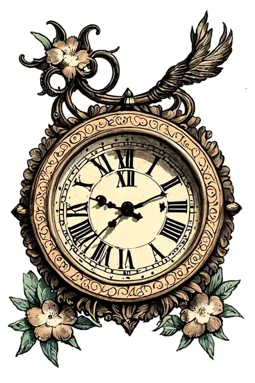 "mom" big ben clock face tattoo design idea