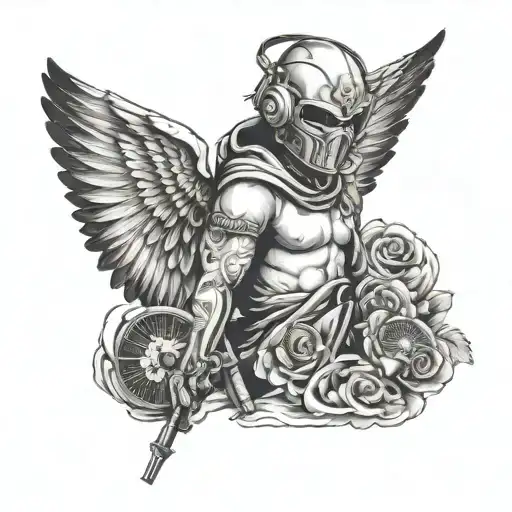 Angel With Ski Mask tattoo design idea