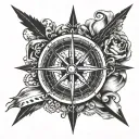 Compass with the phrase "que la gracia me guie" and below it says "Memento mori" tattoo design idea