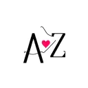 initials A and Z character in between semicolon with heart tattoo design idea