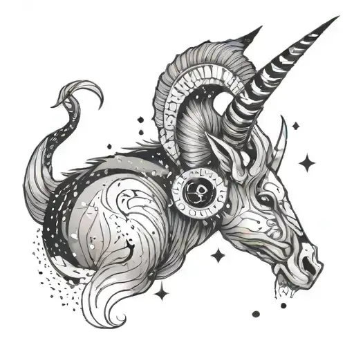Capricorn Constellation tattoo design idea