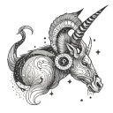 Capricorn Constellation tattoo design idea