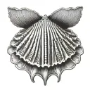scallop shell tattoo design idea