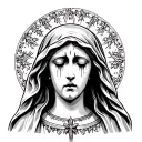 crying virgin mary tattoo design idea