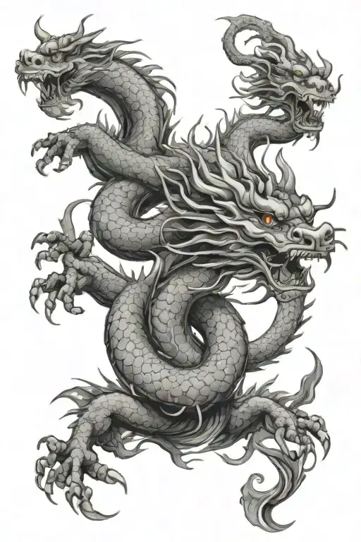 chines Dragon, painting inspired tattoo tattoo design idea