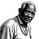 african elderly man standing tattoo design idea