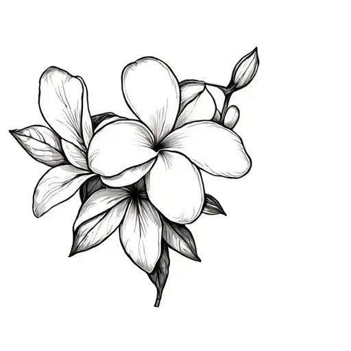 frangipani flowers tattoo design idea