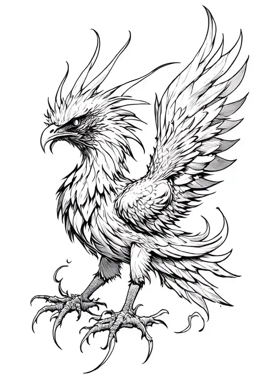 phenix crying tattoo design idea